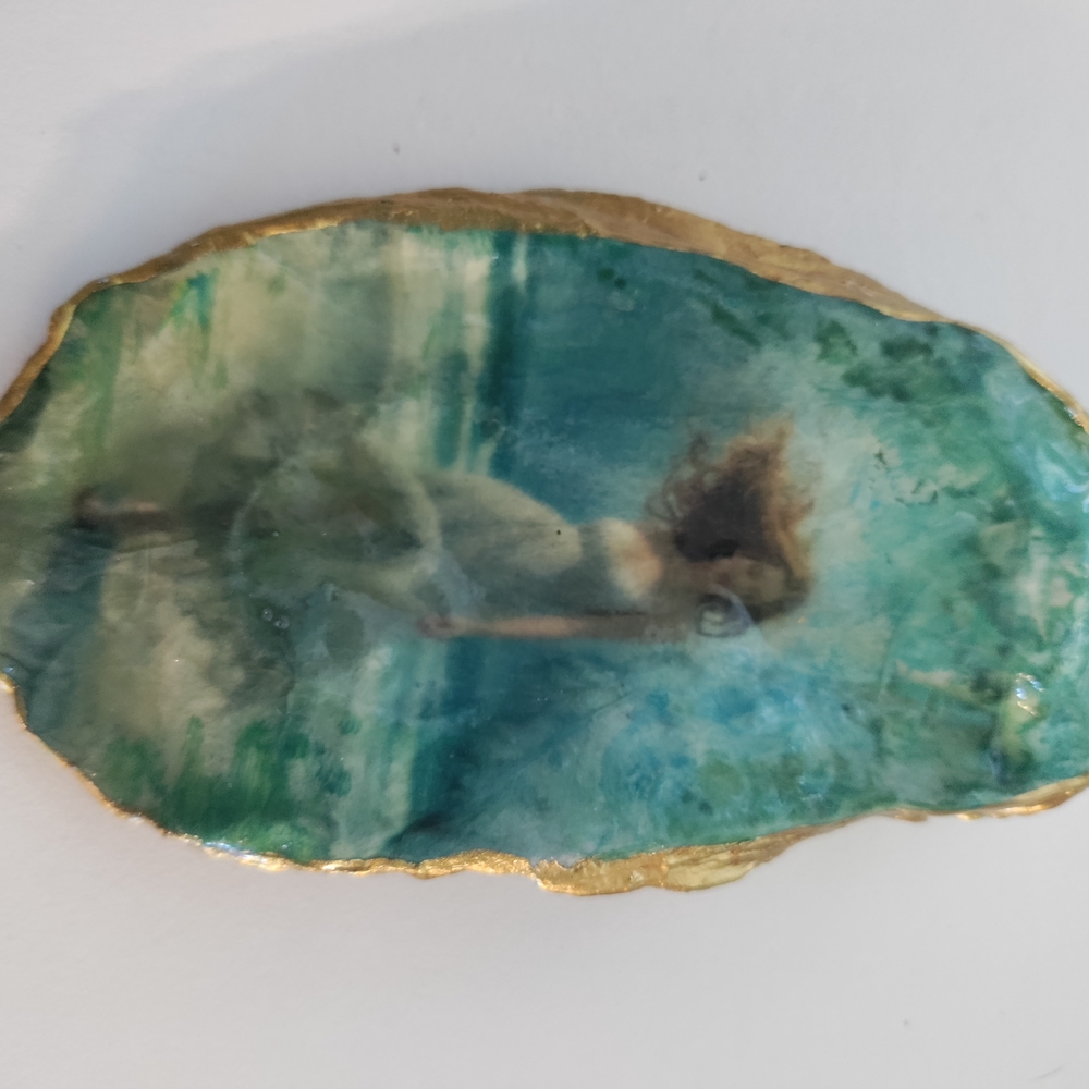 Elegant Gold and Blue Art Piece - Picture 3 of 6